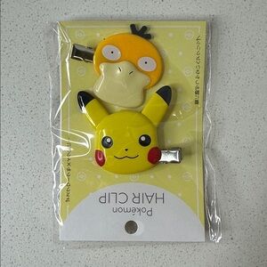 Pokémon Hair Clip Set #2 | Psyduck & Jigglypuff | Authentic from Japan | BNIB